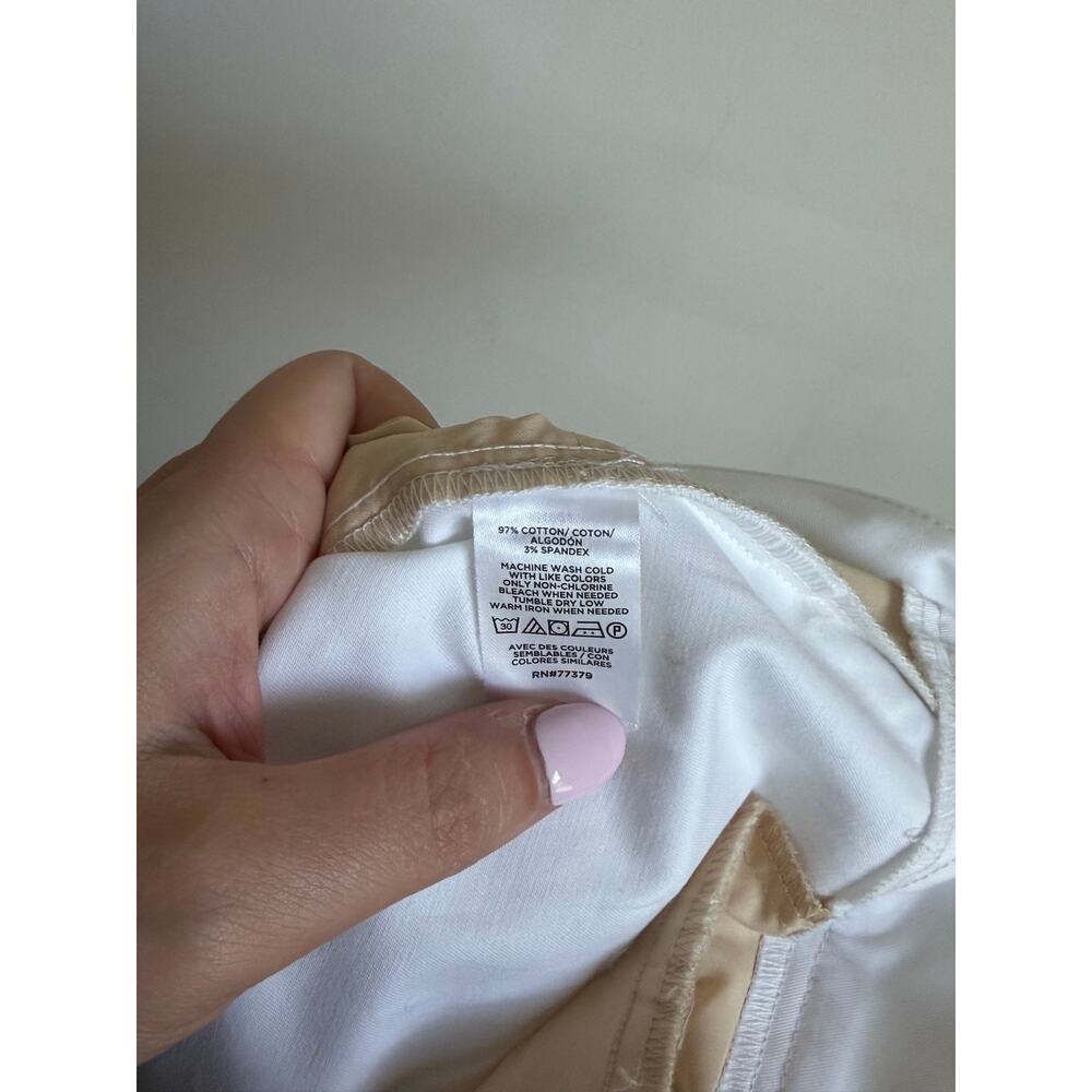 Ann Taylor Factory Cotton Blend Mid-Rise Straight Leg Trouser Pants White Size 4 - Picture 7 of 8